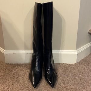 Nine West black leather boots
